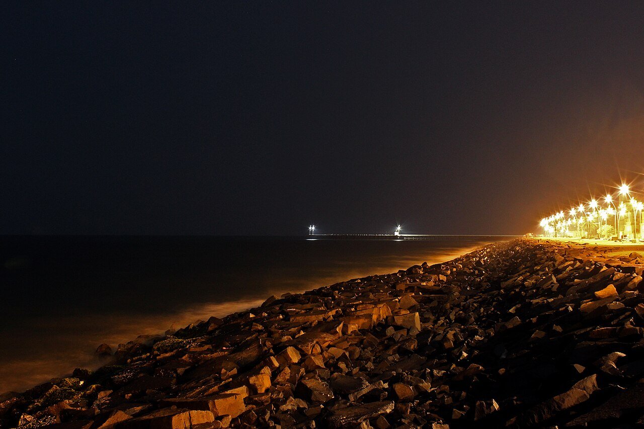 The seaside promenade at Pondicherry