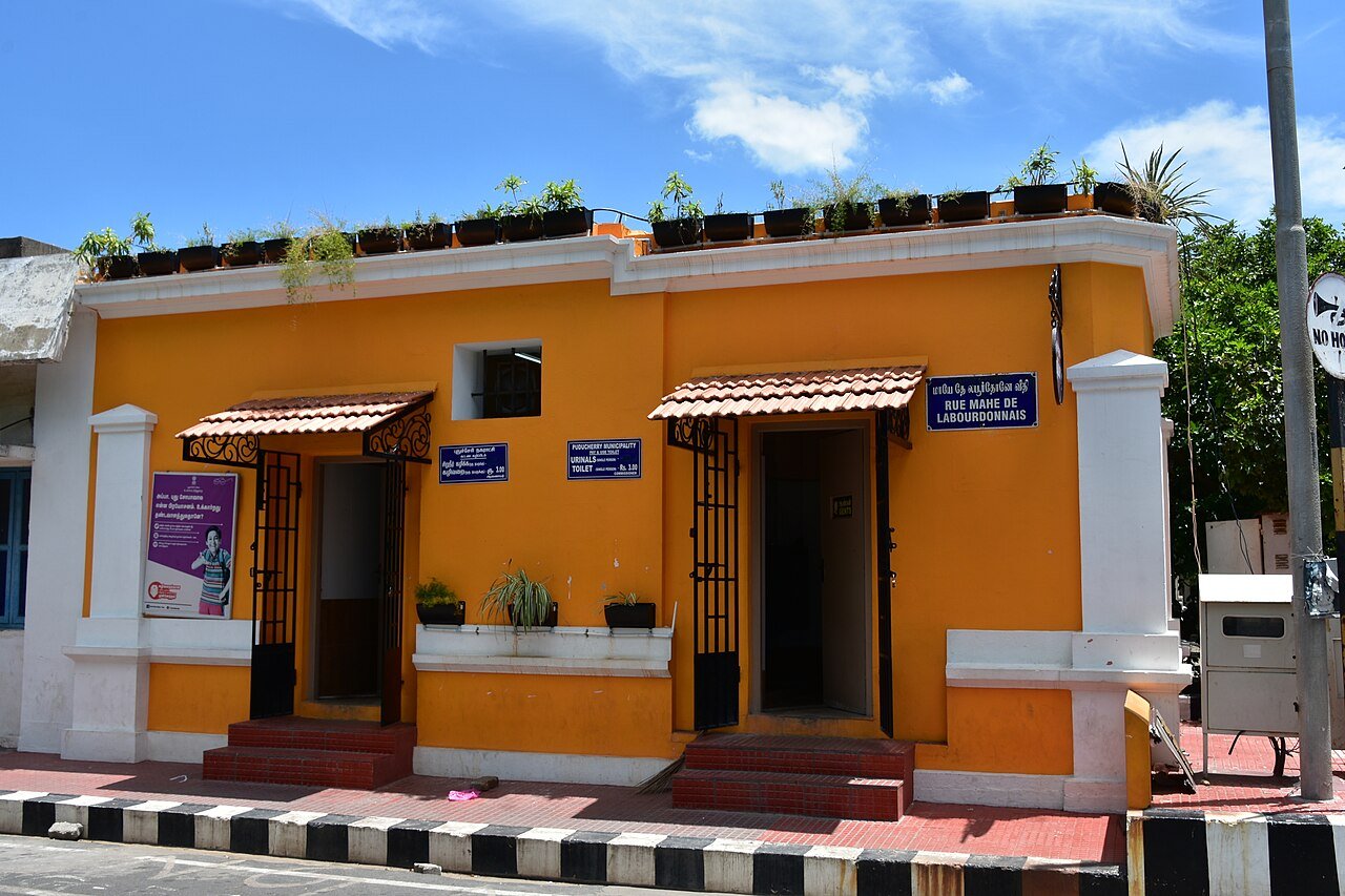 A colonial street in Pondicherry’s French Quarter