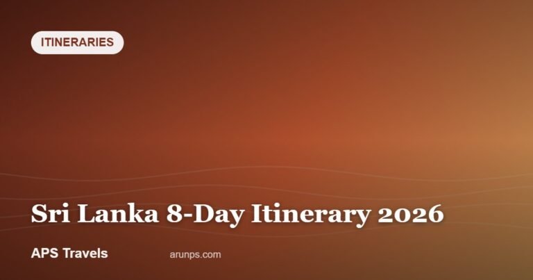Sri Lanka 8-Day Itinerary 2026 — APS Travels