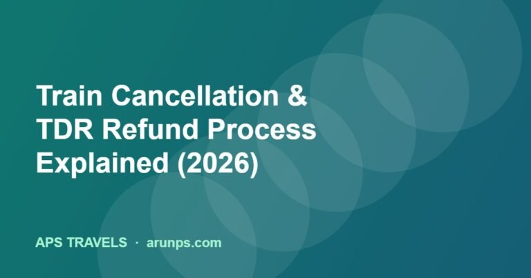 Train Cancellation & TDR Refund Process Explained (2026)