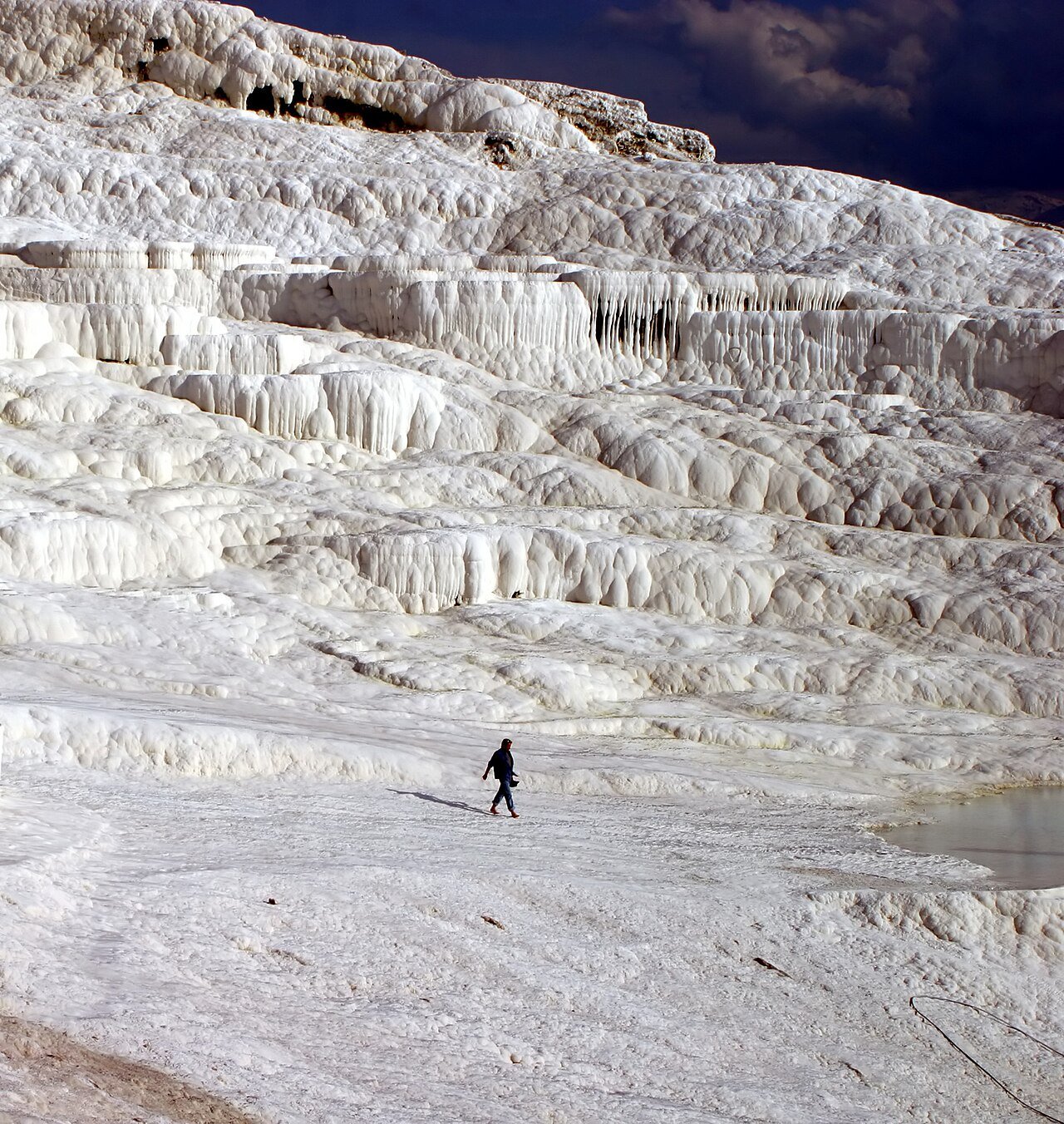 The travertine terraces of Pamukkale, Turkey