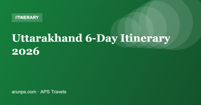 Uttarakhand 6-Day Itinerary 2026 — Nainital, Mussoorie & Rishikesh